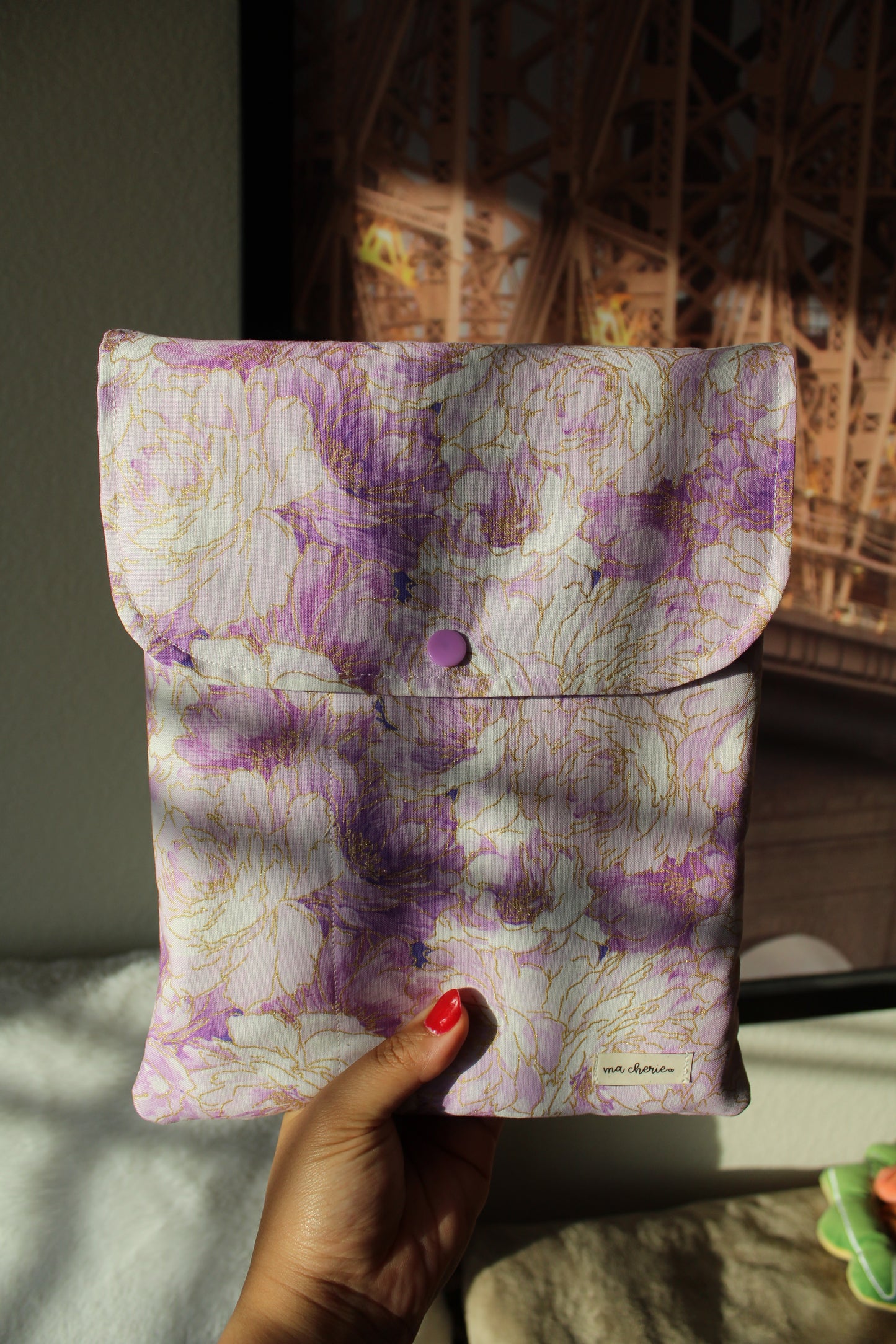 Belle Book Sleeve - Purple Orchid