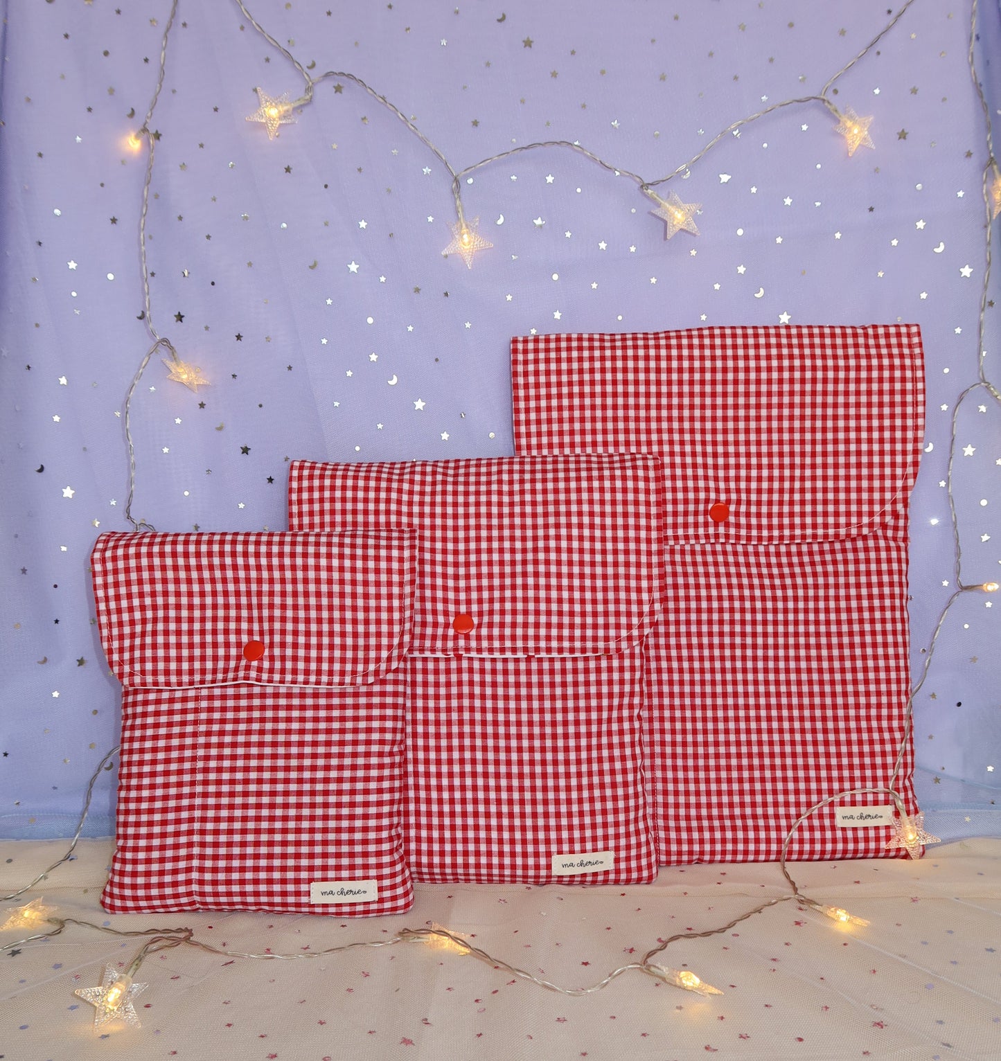 Belle Book Sleeve - Cherry Gingham