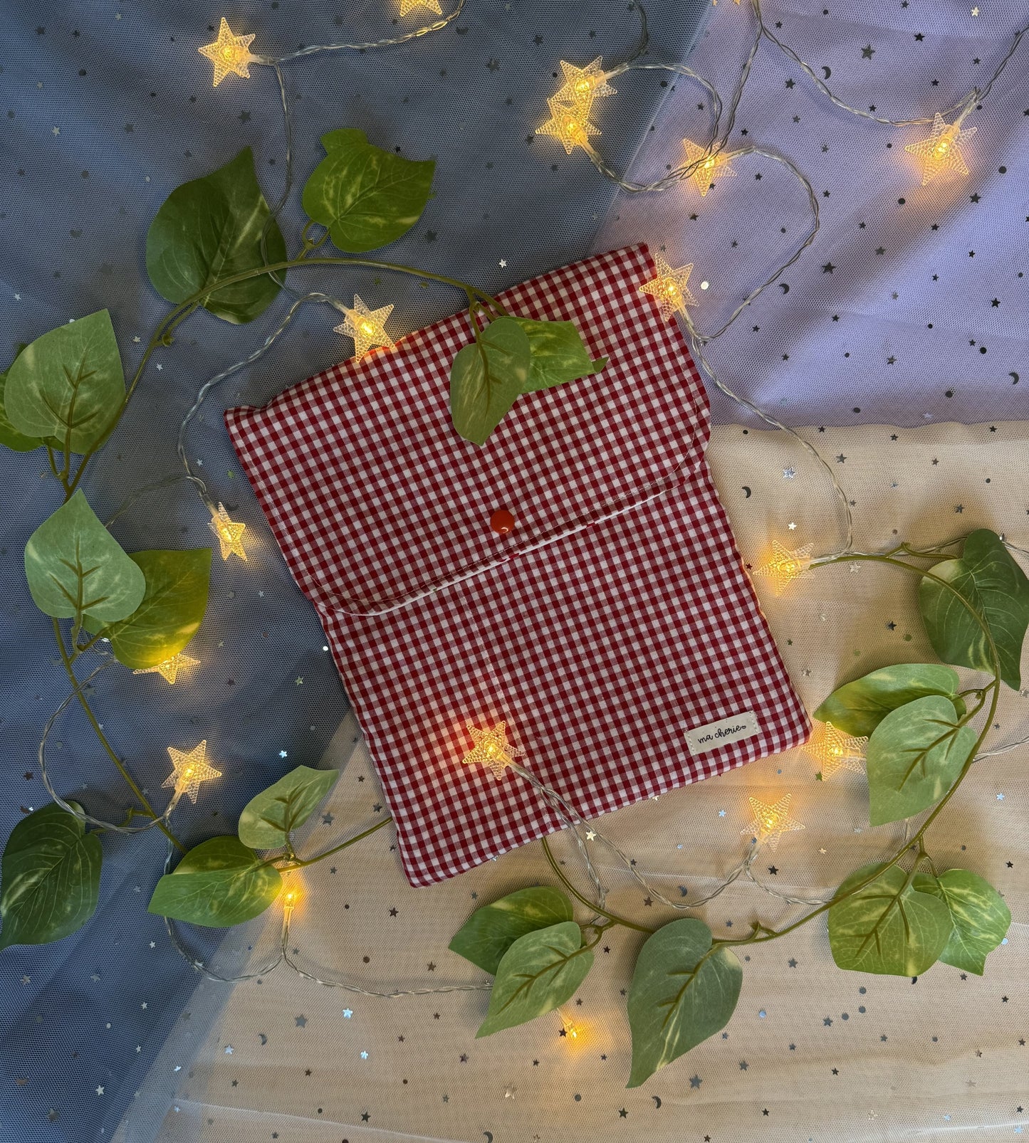Belle Book Sleeve - Cherry Gingham